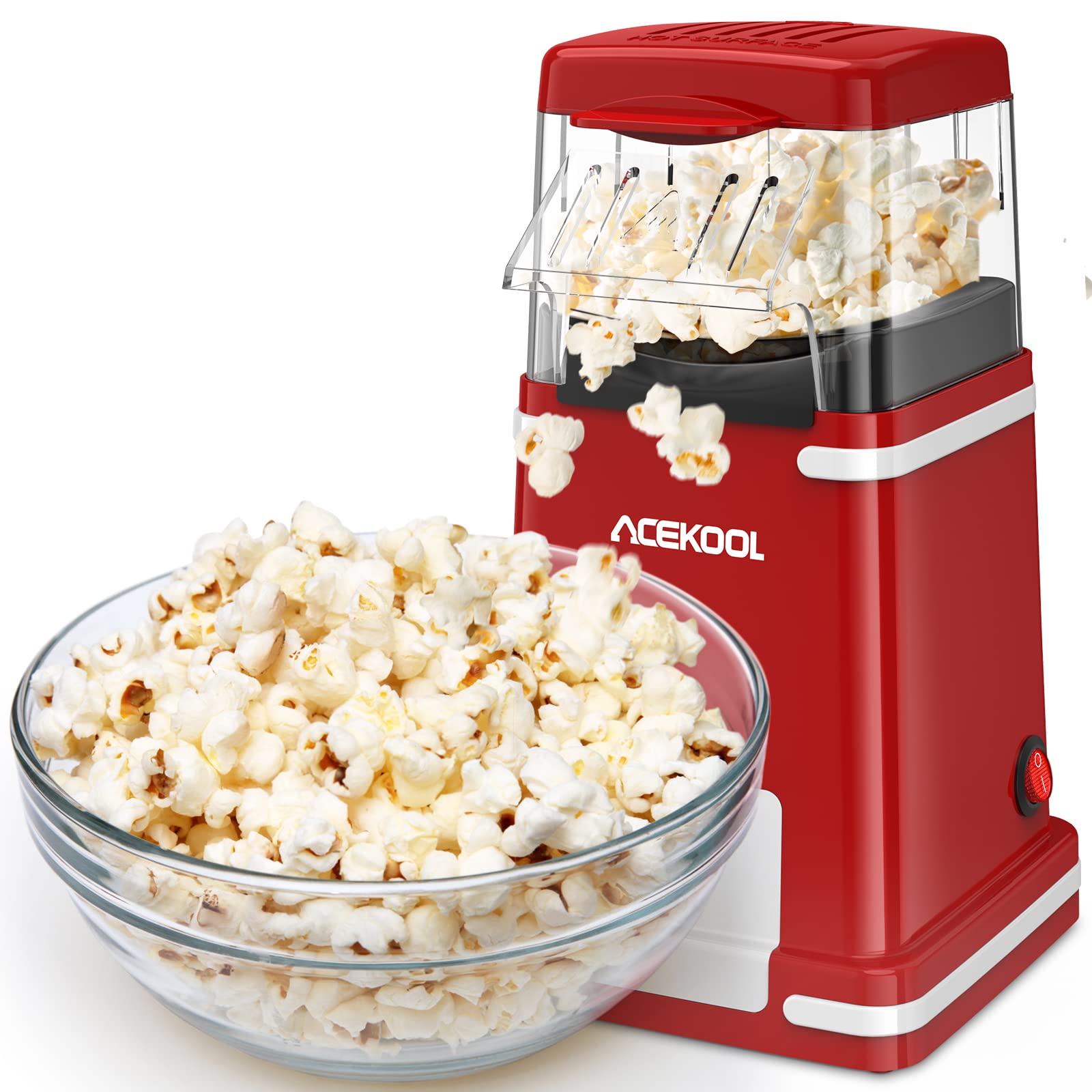 Hot Air Popcorn Popper Maker, 4-Quart Mini Popcorn Maker Machine with  Measuring Cup, Electric Air Popcorn Popper with Anti-Overheating Parts, Oil