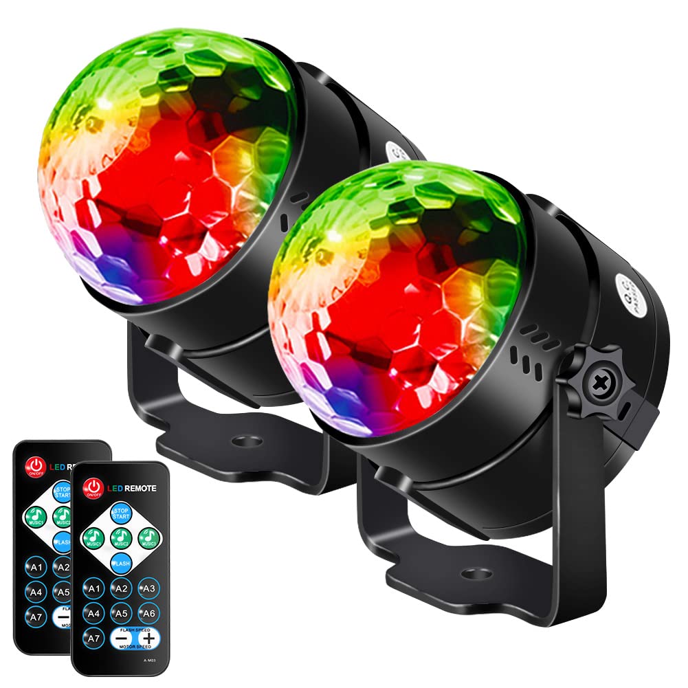 Disco Ball Party Lights Portable Rotating Light Sound Activated LED Strobe  Light