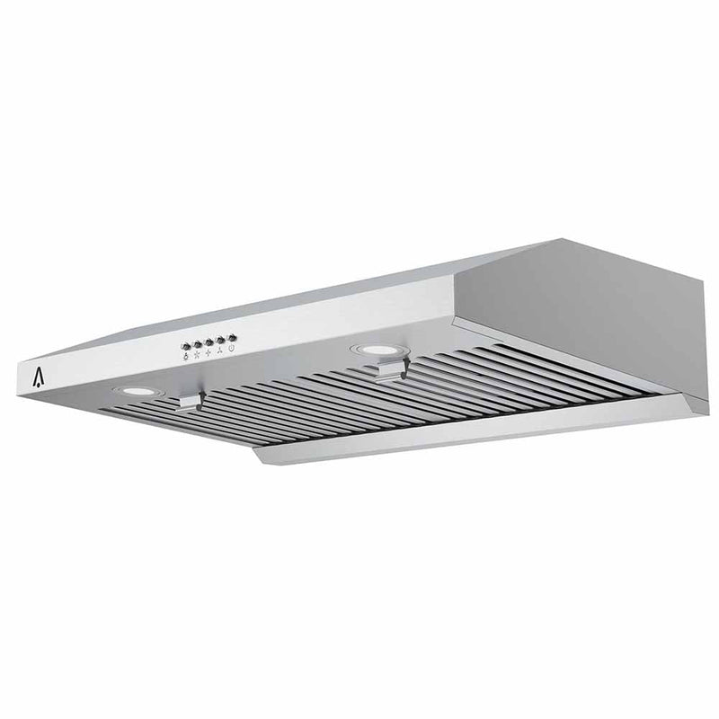 GAOMON Range Hood 30 inch, 400 CFM Under Cabinet Range Hood with Strong Suction, Stainless Steel Kitchen Hood with 3-Speed Exhaust Fan and Two Bright LED Lights