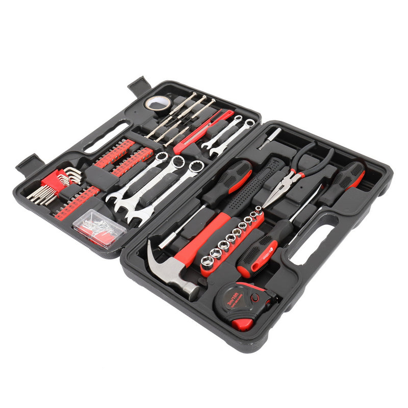 RONSHIN 148pcs Household Tool Set Hand Tool Kit Red